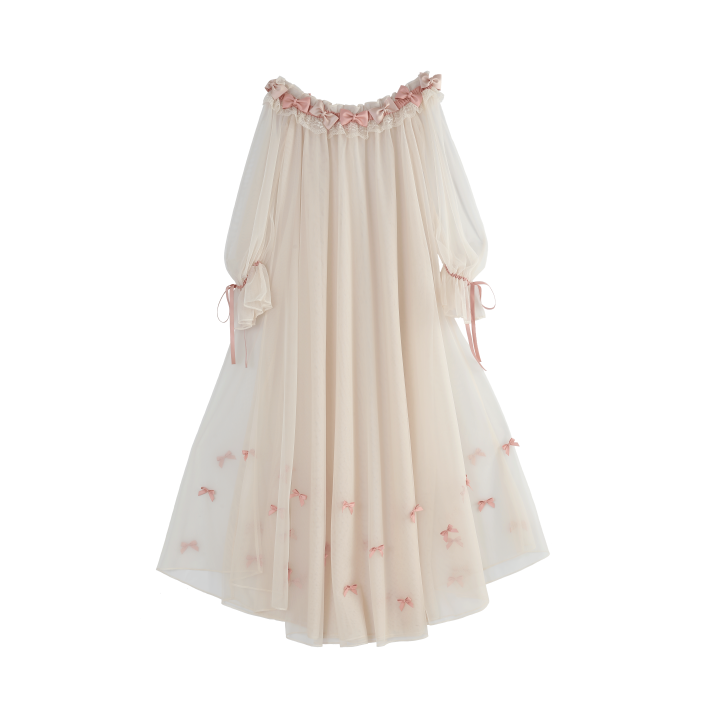 Concerto with bow pink smock